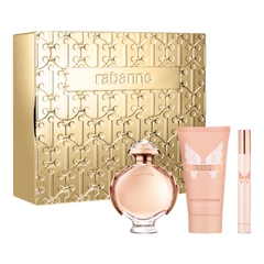 Paco Rabanne Olympéa Eau de Parfum 50 ml + Lait Corporel 75 ml + Mini Eau de Parfum 10 ml pour Femme – Coffret Cadeau