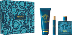 Set de regalo Versace Eros 100 ml Perfume + Mini 10 ml + Gel de ducha 150 ml para hombre