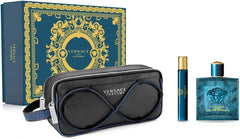 Versace Eros für Herren 100ml EDT + 10ml Mini + Kulturtasche Herren Geschenkset