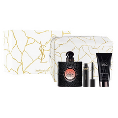 Coffret Cadeau YSL Black Opium 50ml EDP pour Femme + Lait Corps 50ml + Mascara + Pochette