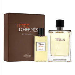 Coffret Cadeau Hermes Terre D'Hermes Eau de Toilette Vaporisateur 100ml + Gel Douche 80ml pour Homme