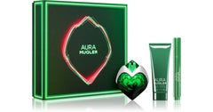 Coffret Cadeau Mugler Aura Eau de Parfum Rechargeable 30ml pour Femme + Lait Corps 50ml + Stylo Parfum