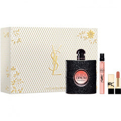 YSL Black Opium 90ml EDP für Damen Geschenkset + 10ml Mini + Mini Lippenstift