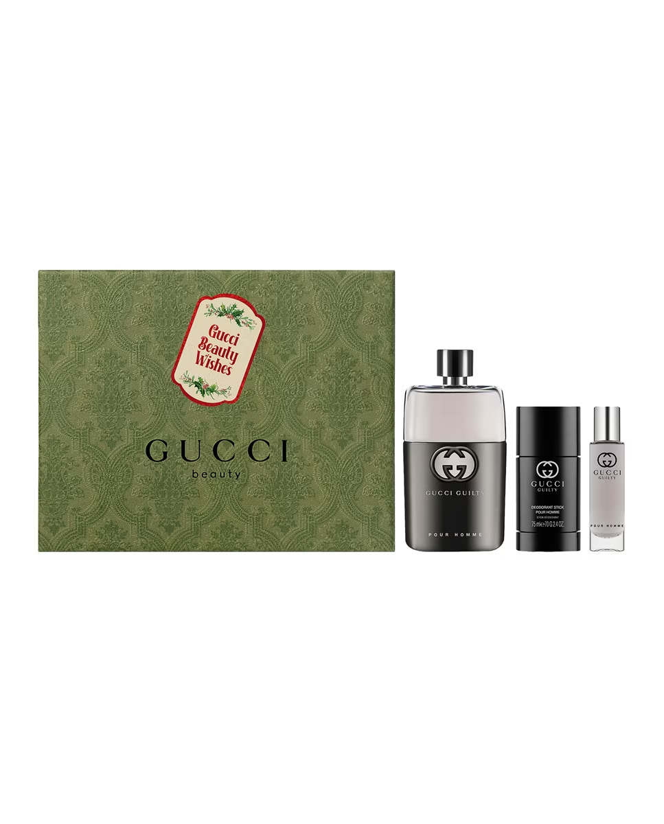 Gucci Guilty Pour Homme 90ml EDT Geschenkset + 15ml Mini EDT Spray + 75ml Deo Stick