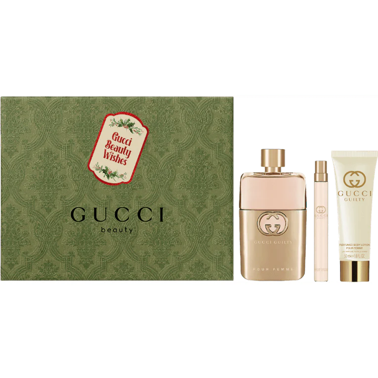 Gucci Guilty Pour Femme 90 ml EDP + 10 ml EDP + 50 ml Loción corporal para mujer Set de regalo