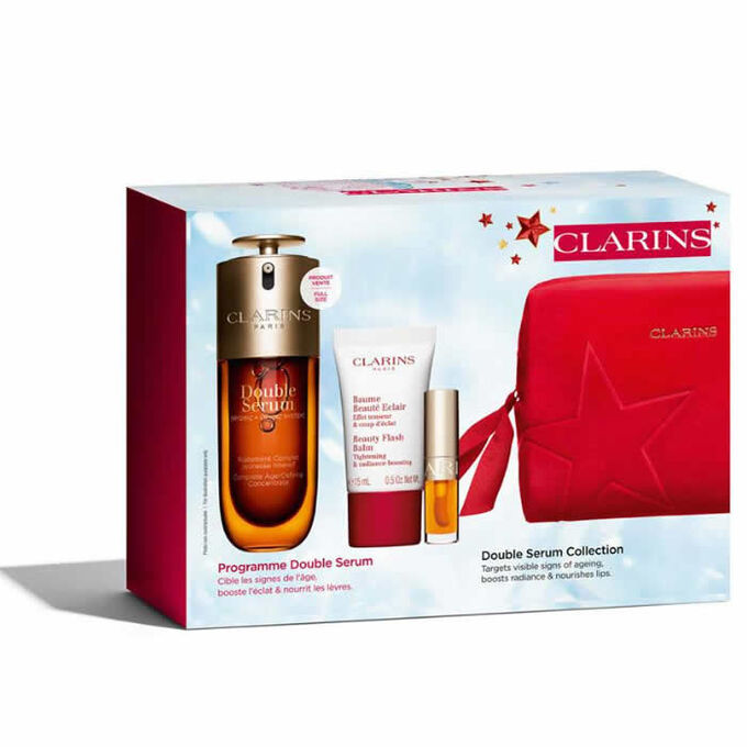 Clarins Double Serum 50ml + Baume Beauté Éclair 15ml + Huile Confort Lèvres