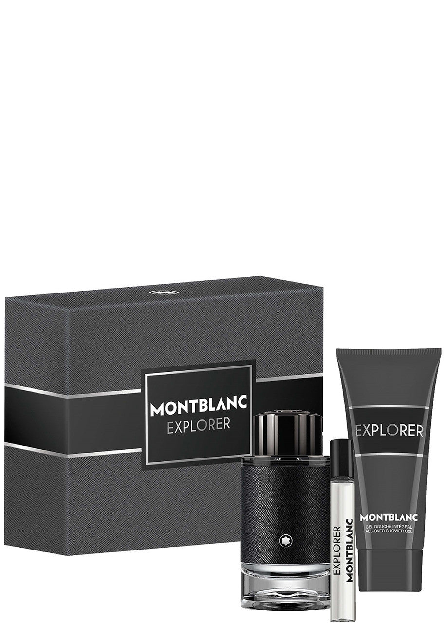 Set de regalo Mont Blanc Explorer 100 ml EDP + 100 ml Gel de ducha + 7,5 ml EDP Mini para hombre