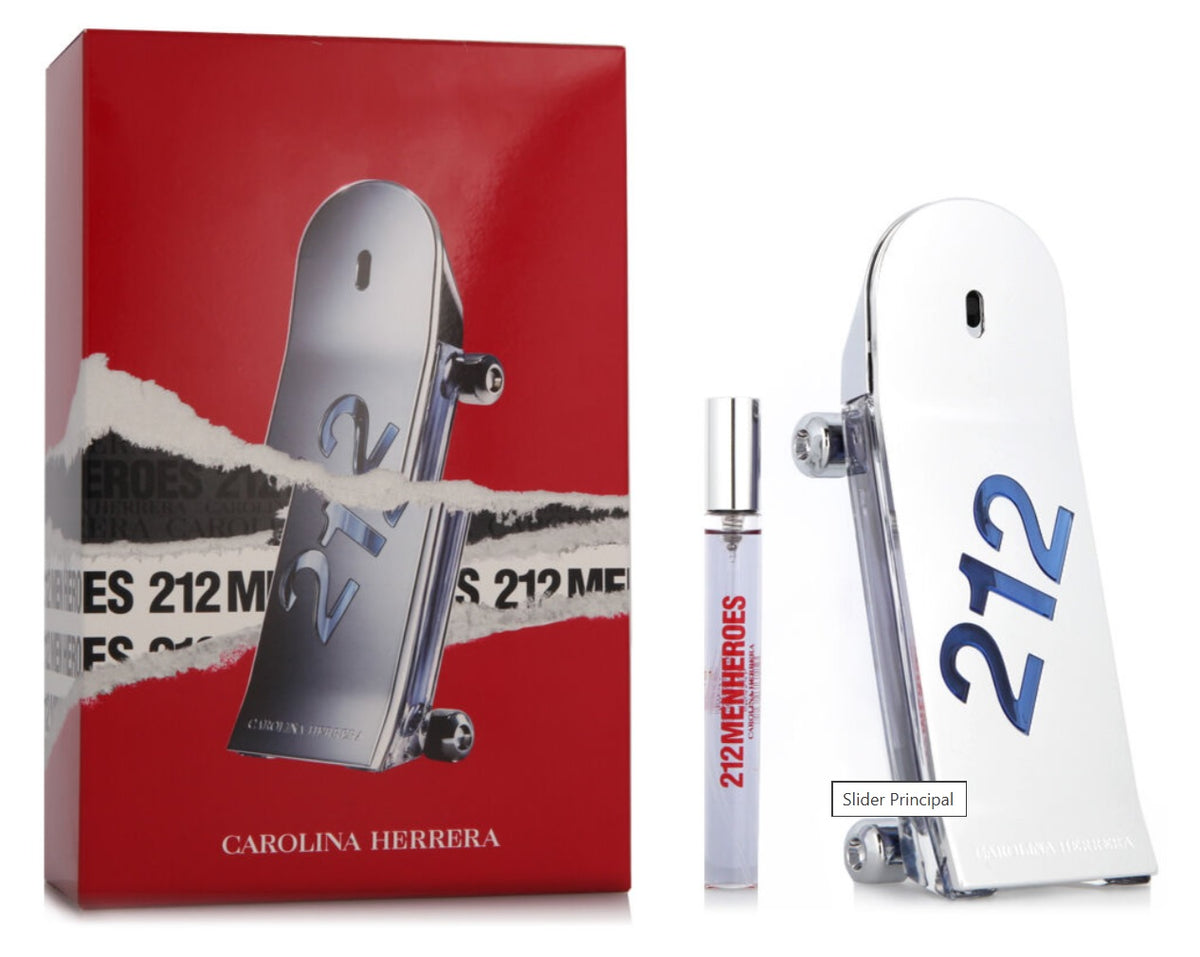 Carolina Herrera 212 Heroes 90ml EDT + 10ml EDT per Uomo Set Regalo