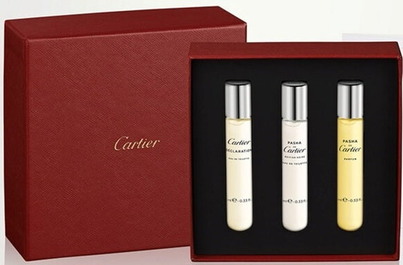 Cartier Herren Entdeckungsset: Declaration 10ml EDT + Pasha Noire 10ml EDT + Pasha 10ml Parfum Geschenkset