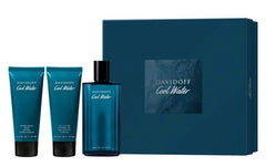 Davidoff Men's Cool Water 125ml EDT + 75ml Duschgel + 75ml After Shave Balsam für Herren Geschenkset