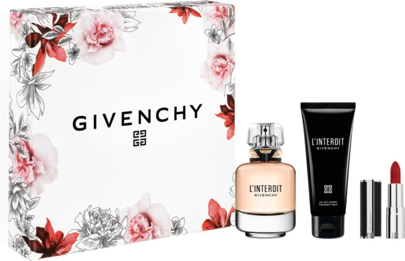Givenchy L'Interdit Geschenkset 80ml EDP + 75ml Body Milk + Lippenstift