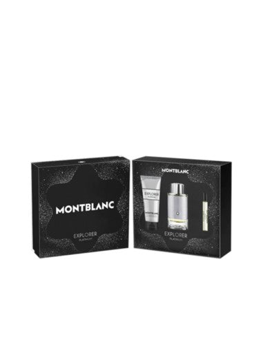 Set de regalo Mont Blanc Explorer Platinum 100 ml EDP + 100 ml Gel de ducha + Mini