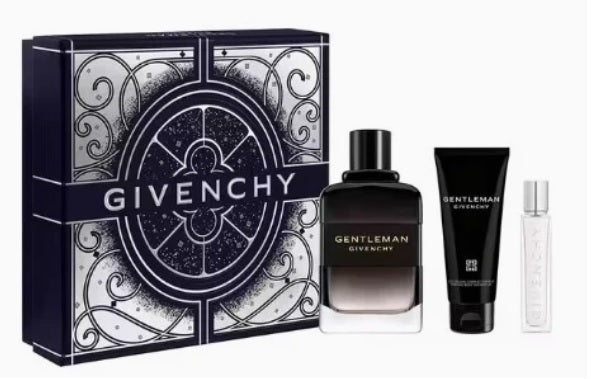 Coffret Cadeau Givenchy Gentleman Society Boisée pour Homme - Eau de Parfum 100ml + Gel Douche 75ml + Mini Vaporisateur 12.5ml