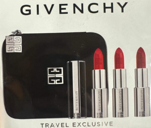 Givenchy Trio Le Rouge Interdit Intense Silk + Pochette Set per Donna