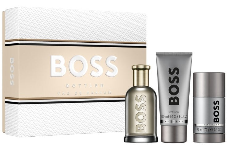 Hugo Boss Bottled 100ml EDP + 100ml Duschgel + 75ml Deo für Herren Geschenkset