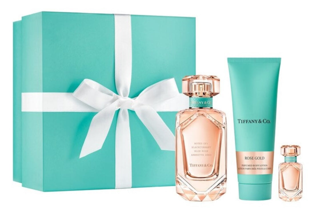 Coffret Cadeau Tiffany & Co Rose Gold Eau de Parfum 75ml + Lait Corps 100ml + Eau de Parfum 5ml pour Femme