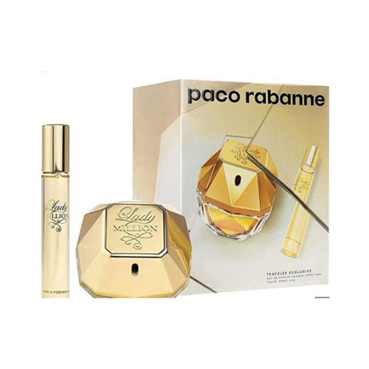 Paco Rabanne Lady Million 80ml EDP + Mini 20ml per Donna Set Regalo