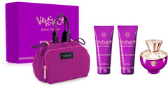 Coffret Cadeau Femme Versace Dylan Purple 100ml EDP + Gel Douche 100ml + Lait Corps 100ml + Sac