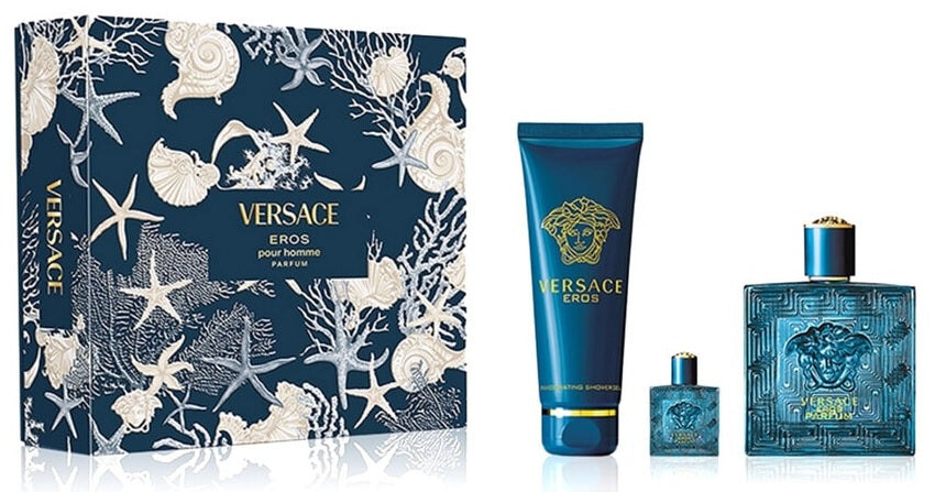 Set de regalo Versace Eros 100 ml Perfume + 5 ml Perfume + 150 ml Gel de ducha para hombre