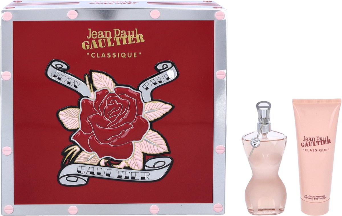 Coffret Cadeau Jean Paul Gaultier Classique Eau de Toilette 50ml + Lait Corps 75ml pour Femme