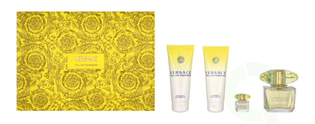 Versace Yellow Diamond Geschenkset 90ml EDT + 100ml Duschgel + 100ml Bodylotion + Mini