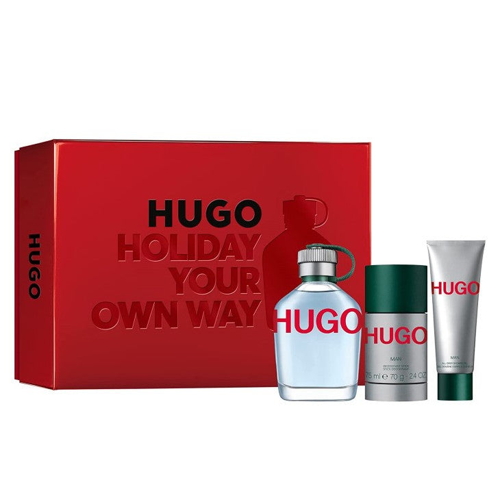 Hugo Boss Hugo Man 125ml EDT + 75ml Deodorant Stick + 50ml Duschgel für Herren Geschenkset