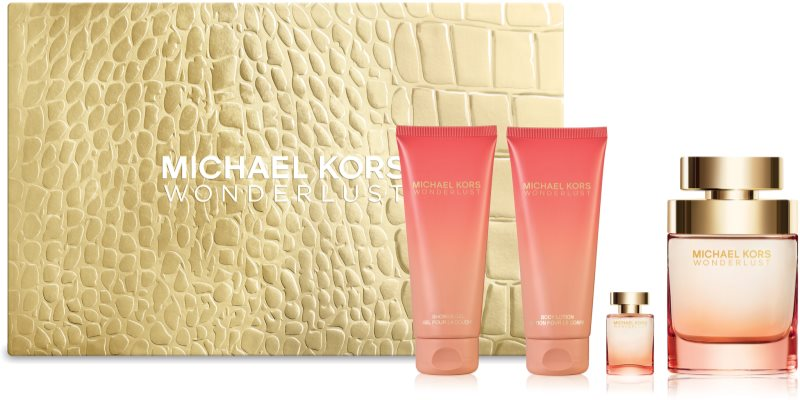 Set regalo Michael Kors Wonderlust per donna 100ml EDP + 100ml gel doccia + 100ml lozione corpo + mini