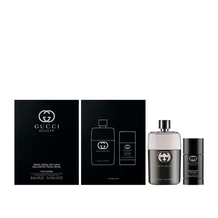 Estuche de regalo para hombre Gucci Guilty Pour Homme EDT de 90ml + desodorante en barra de 75ml