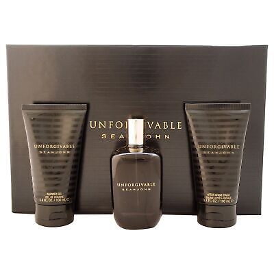Sean John Unforgivable 125ml EDT + 100ml Gel Doccia + 100ml Dopobarba per Uomo Set Regalo