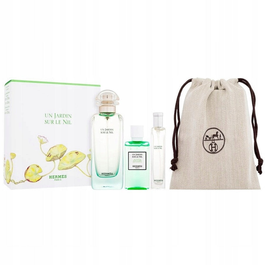 HERMÈS Jardins Sur Le Nil Coffret Eau de Toilette 100ml + Gel Douche 40ml + Miniature